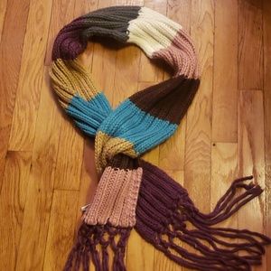 NWOT Multi Colored Scarf with Tassels